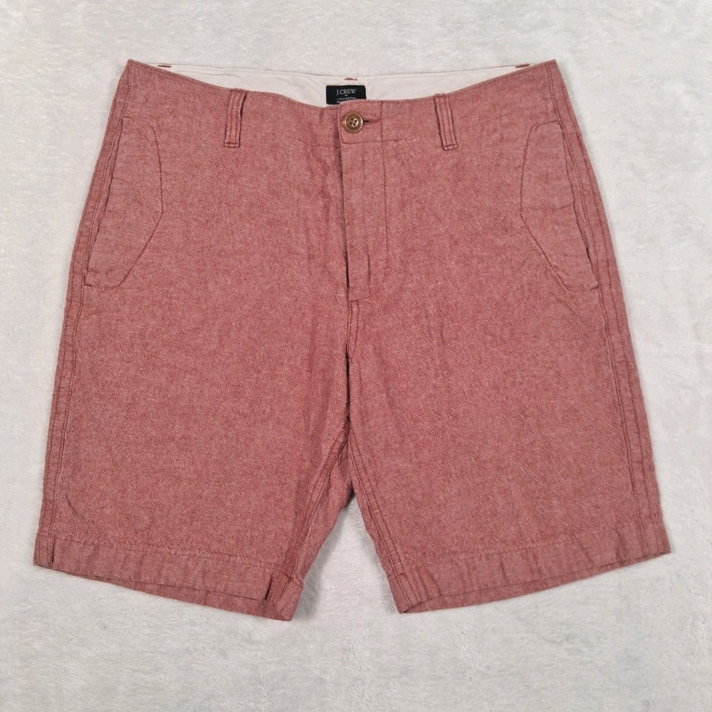 J.CREW Linen Cotton Beach Shorts Men's Sz 32 Salmon Pink Casual Preppy